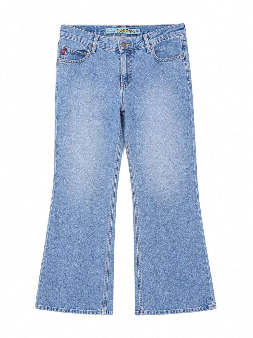 Y2k 90s Mudd Jeans Size 13  Flare Bell Bottom Light Wash High Rise Retro Denim